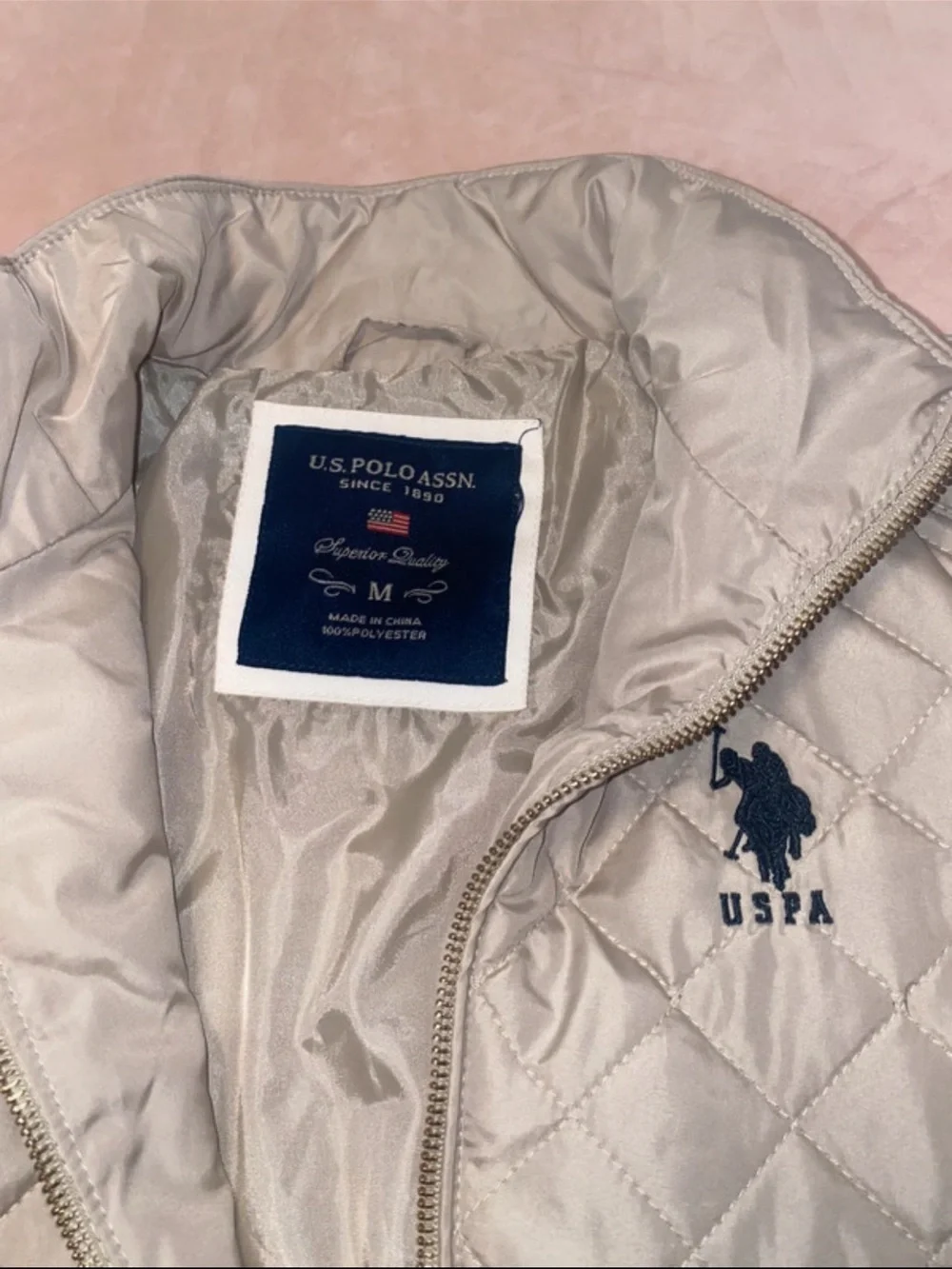 U.S. Polo Assn. Quilted Cream youth Puffer Jacket